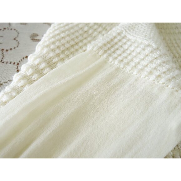 Gary Graham Ivory Cotton Silk Drop Shoulder Boxy 3/4 Sleeve Sweater sz P XS - Picture 5 of 6